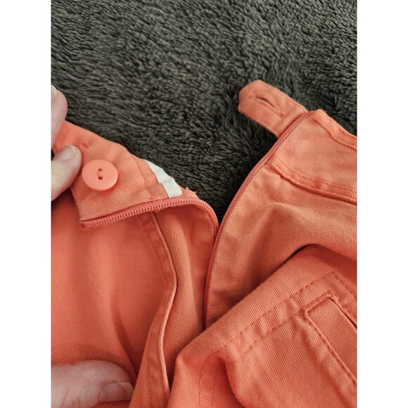 Talbots Coral Stretch Capri Pants Size 8 Side Zipper Button Accents - Picture 8 of 11